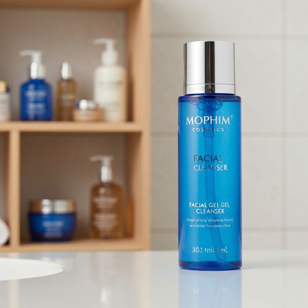 Żel oczyszczający lód – butelka z niebieskim żelem do mycia twarzy