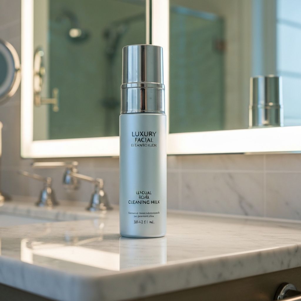 Mleczko oczyszczające lodowate – butelka z białym mleczkiem do czyszczenia twarzy