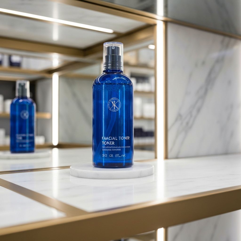 Tonik do twarzy szafirowy – butelka z przezroczystym toником do tonizacji